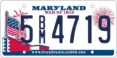 MD license plate 5BM4719