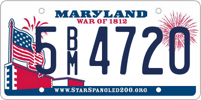 MD license plate 5BM4720