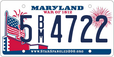 MD license plate 5BM4722