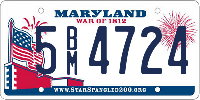 MD license plate 5BM4724
