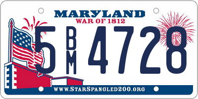 MD license plate 5BM4728