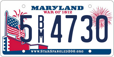 MD license plate 5BM4730