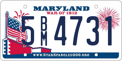 MD license plate 5BM4731