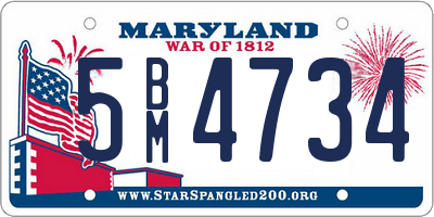 MD license plate 5BM4734