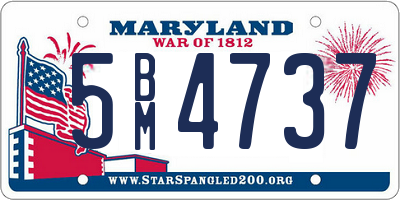MD license plate 5BM4737