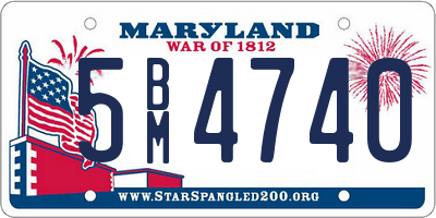MD license plate 5BM4740