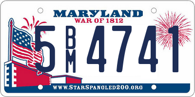 MD license plate 5BM4741