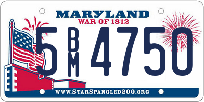 MD license plate 5BM4750