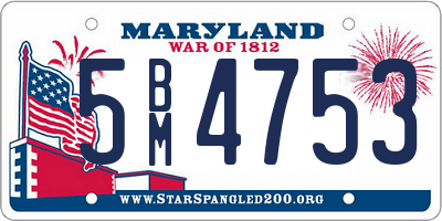 MD license plate 5BM4753