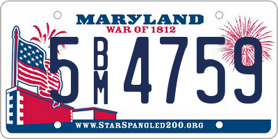 MD license plate 5BM4759