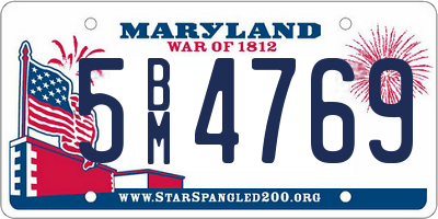MD license plate 5BM4769