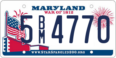 MD license plate 5BM4770