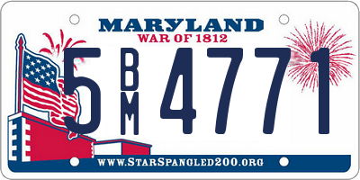 MD license plate 5BM4771