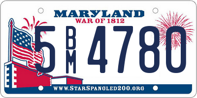 MD license plate 5BM4780