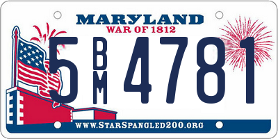 MD license plate 5BM4781
