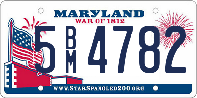 MD license plate 5BM4782