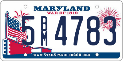 MD license plate 5BM4783