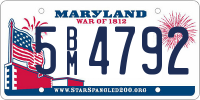 MD license plate 5BM4792