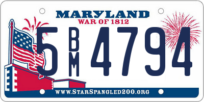 MD license plate 5BM4794