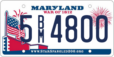 MD license plate 5BM4800