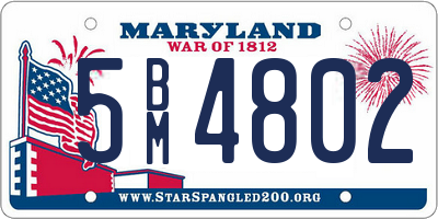 MD license plate 5BM4802