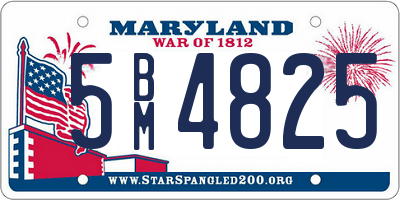 MD license plate 5BM4825