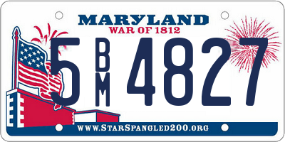 MD license plate 5BM4827
