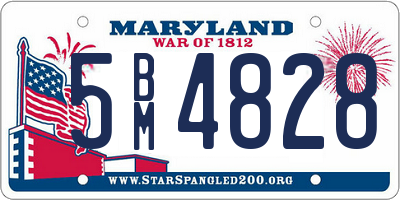 MD license plate 5BM4828