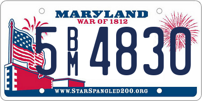 MD license plate 5BM4830