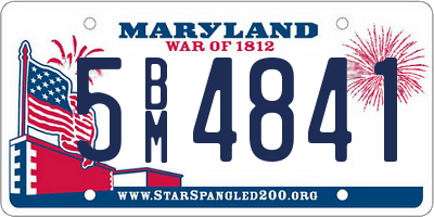 MD license plate 5BM4841