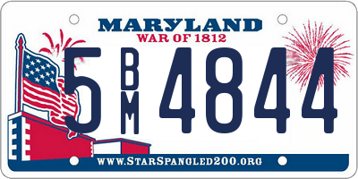 MD license plate 5BM4844