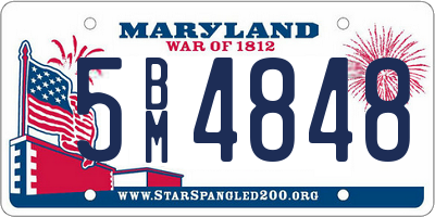 MD license plate 5BM4848