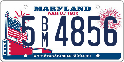 MD license plate 5BM4856