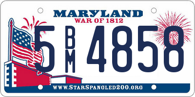 MD license plate 5BM4858