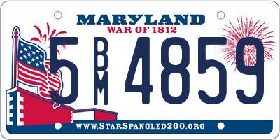 MD license plate 5BM4859
