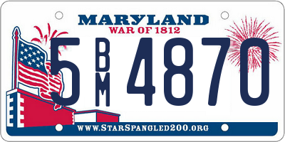 MD license plate 5BM4870