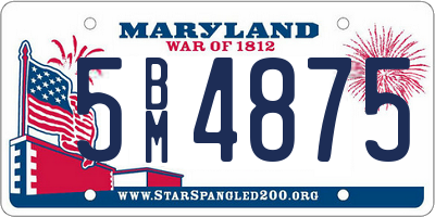 MD license plate 5BM4875