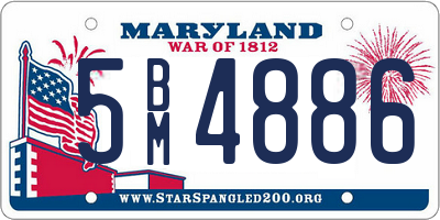 MD license plate 5BM4886