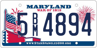 MD license plate 5BM4894