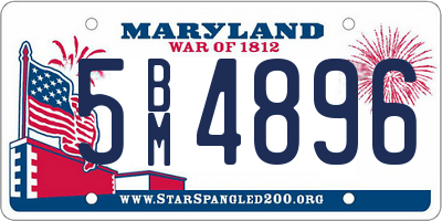 MD license plate 5BM4896
