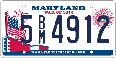 MD license plate 5BM4912