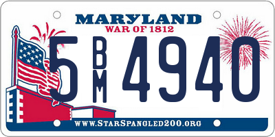 MD license plate 5BM4940