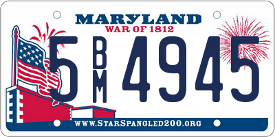 MD license plate 5BM4945