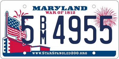 MD license plate 5BM4955