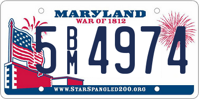 MD license plate 5BM4974