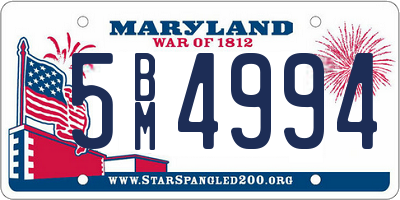 MD license plate 5BM4994