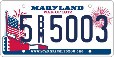 MD license plate 5BM5003