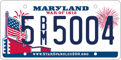MD license plate 5BM5004