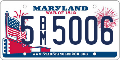 MD license plate 5BM5006