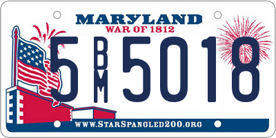 MD license plate 5BM5018